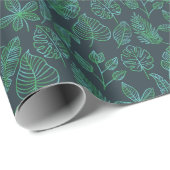 Tropisches botanisches Blätter Geschenkpapier (Rolleneckpunkt)