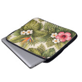 Tropisches Botanisches Blumenmuster Laptopschutzhülle (Vorne Knopf)