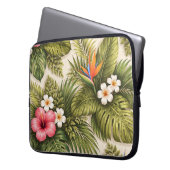 Tropisches Botanisches Blumenmuster Laptopschutzhülle (Vorderseite Links)