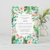 Tropisches botanisches Engagement Einladung (Stehend Vorderseite)