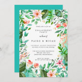 Tropisches botanisches Engagement Einladung (Vorne/Hinten)