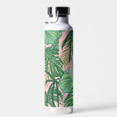 Tropisches Botanisches Farbrosa Art Monogramm Trinkflasche (Rechts)