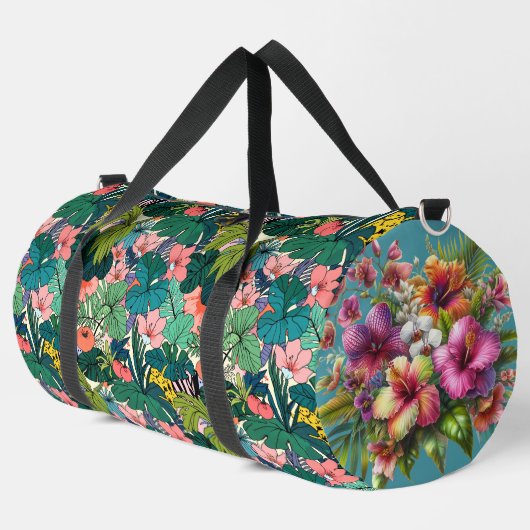 tropisches botanisches Flora Duffle Bag (Linke Ecke)
