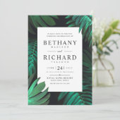 Tropisches botanisches Hochzeits-Einladungs-Set Einladung (Stehend Vorderseite)