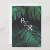Tropisches botanisches Hochzeits-Einladungs-Set Einladung (Rückseite)