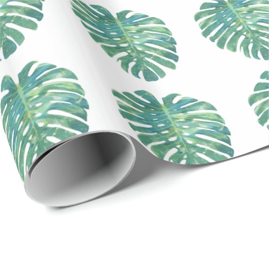 Tropisches botanisches Leaf Geschenkpapier (Rolleneckpunkt)