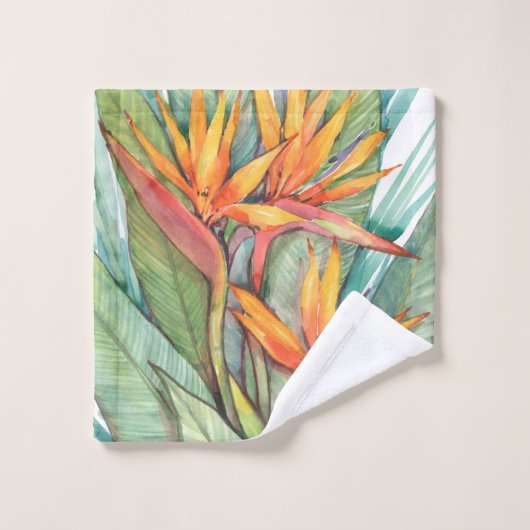 Tropisches botanisches Paradies II Badhandtuch Set (Waschlappen)