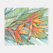 Tropisches botanisches Paradies II Fleecedecke (Vorderseite (Horizontal))