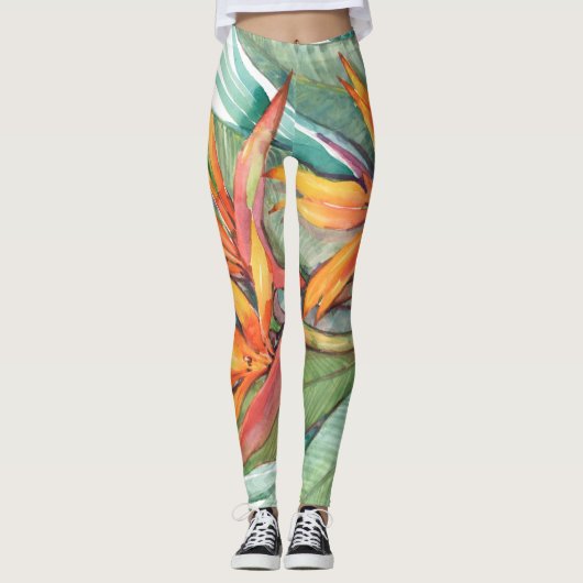 Tropisches botanisches Paradies II Leggings (Vorderseite)