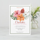 Tropisches botanisches Personalisiertes Party Einladung (Stehend Vorderseite)