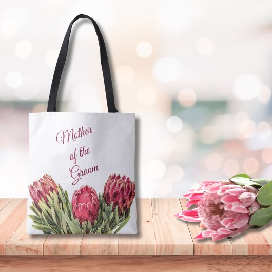 Tropisches botanisches Pink Protea Blume Grün Verl Tasche