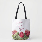 Tropisches botanisches Pink Protea Blume Grün Verl Tasche (Vorderseite)
