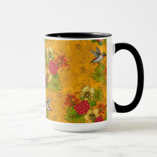 Tropisches Bouquet und Kolibris 2 Tasse