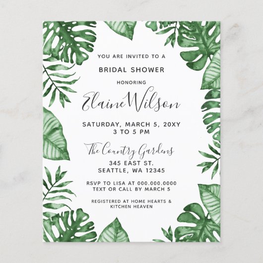 Tropisches Brautparty (Vorderseite)