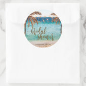 Tropisches Brautparty am Strand bevorzugt Aufklebe Runder Aufkleber (Tasche)