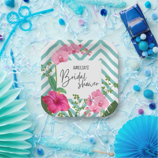 Tropisches Brautparty an den Sommertagen Pappteller (Party)