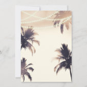Tropisches Brautparty aus Palmen und Lights Einladung (Rückseite)