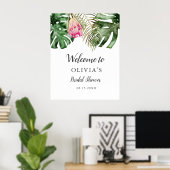 Tropisches Brautparty Begrüßungszeichen Poster (Heimbüro)