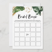 Tropisches Brautparty Bingo Game Card Einladung (Vorderseite)