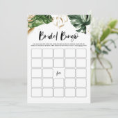 Tropisches Brautparty Bingo Game Card Einladung (Stehend Vorderseite)