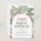 Tropisches Brautparty der Blumenbögen Einladung (Vorderseite)