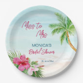 Tropisches Brautparty des Sommers Pappteller (Vorderseite)