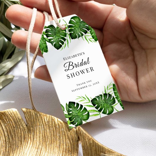 Tropisches Brautparty Dschungel Wasserfarbenwelt Geschenkanhänger