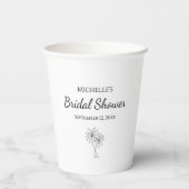 Tropisches Brautparty Einfach Elegante Palmen Pappbecher (Rückseite)