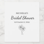 Tropisches Brautparty Einfach Elegante Palmen Weinetikett (Einzelnes Label)