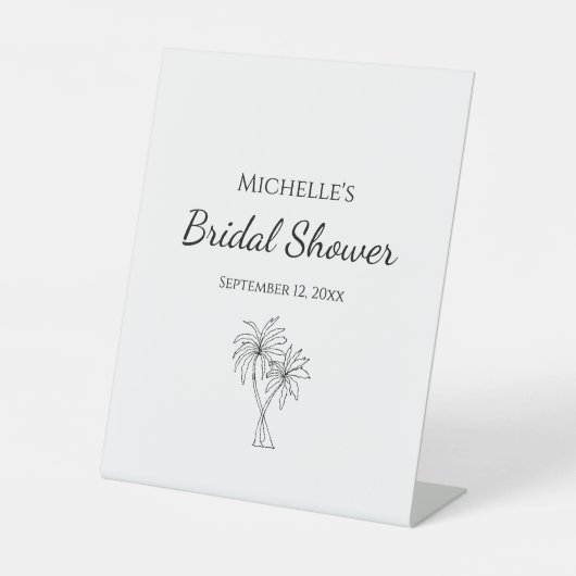 Tropisches Brautparty, einfache Palmen Sockelschild (Vorderseite)