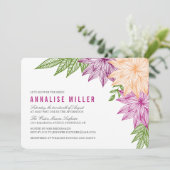 Tropisches Brautparty Einladung (Stehend Vorderseite)