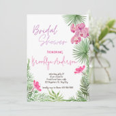 Tropisches Brautparty Einladung (Stehend Vorderseite)