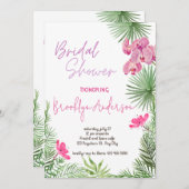 Tropisches Brautparty Einladung (Vorne/Hinten)