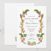 Tropisches Brautparty Einladung (Vorne/Hinten)