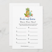 Tropisches Brautparty Einladung (Vorne/Hinten)