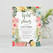 Tropisches Brautparty Einladung (Stehend Vorderseite)