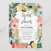 Tropisches Brautparty Einladung (Vorne/Hinten)