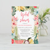 Tropisches Brautparty Einladung (Stehend Vorderseite)