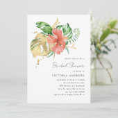 Tropisches Brautparty Einladung (Stehend Vorderseite)