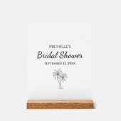 Tropisches Brautparty Elegante Palmen Acrylschild (Vorderseite)