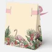 Tropisches Brautparty floral Pink Flamingo Geschenkschachtel (Rückseite)