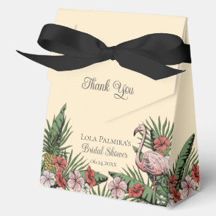 Tropisches Brautparty floral Pink Flamingo Geschenkschachtel