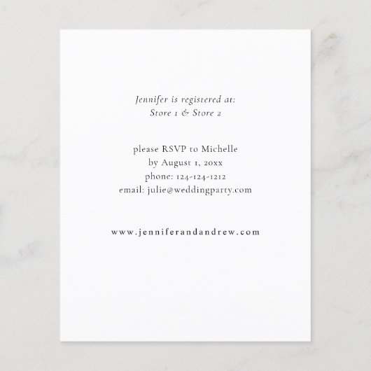 Tropisches Brautparty Flyer (Hinten)