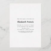 Tropisches Brautparty für Navy Blue und Silver Folieneinladung (Rückseite)