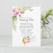 Tropisches Brautparty im Sommer Einladung (Stehend Vorderseite)