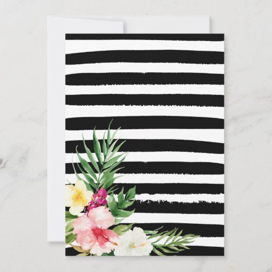 Tropisches Brautparty im Stil von Floral oder Luau Einladung (Rückseite)