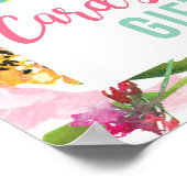 Tropisches Brautparty-Karten und Geschenkszeichen Poster (Ecke)