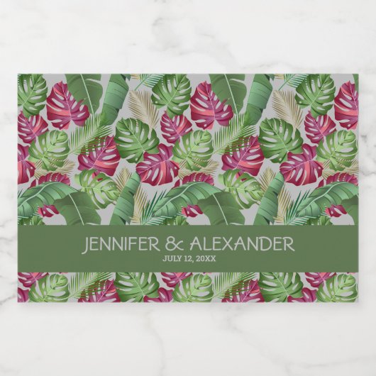 Tropisches Brautparty Mini Schaumweinetikett (Einzelnes Label)