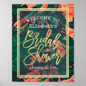 Tropisches Brautparty mit floralen Rahmen Poster (Vorne)