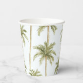 Tropisches Brautparty mit grünen Palmen Pappbecher (Rückseite)
